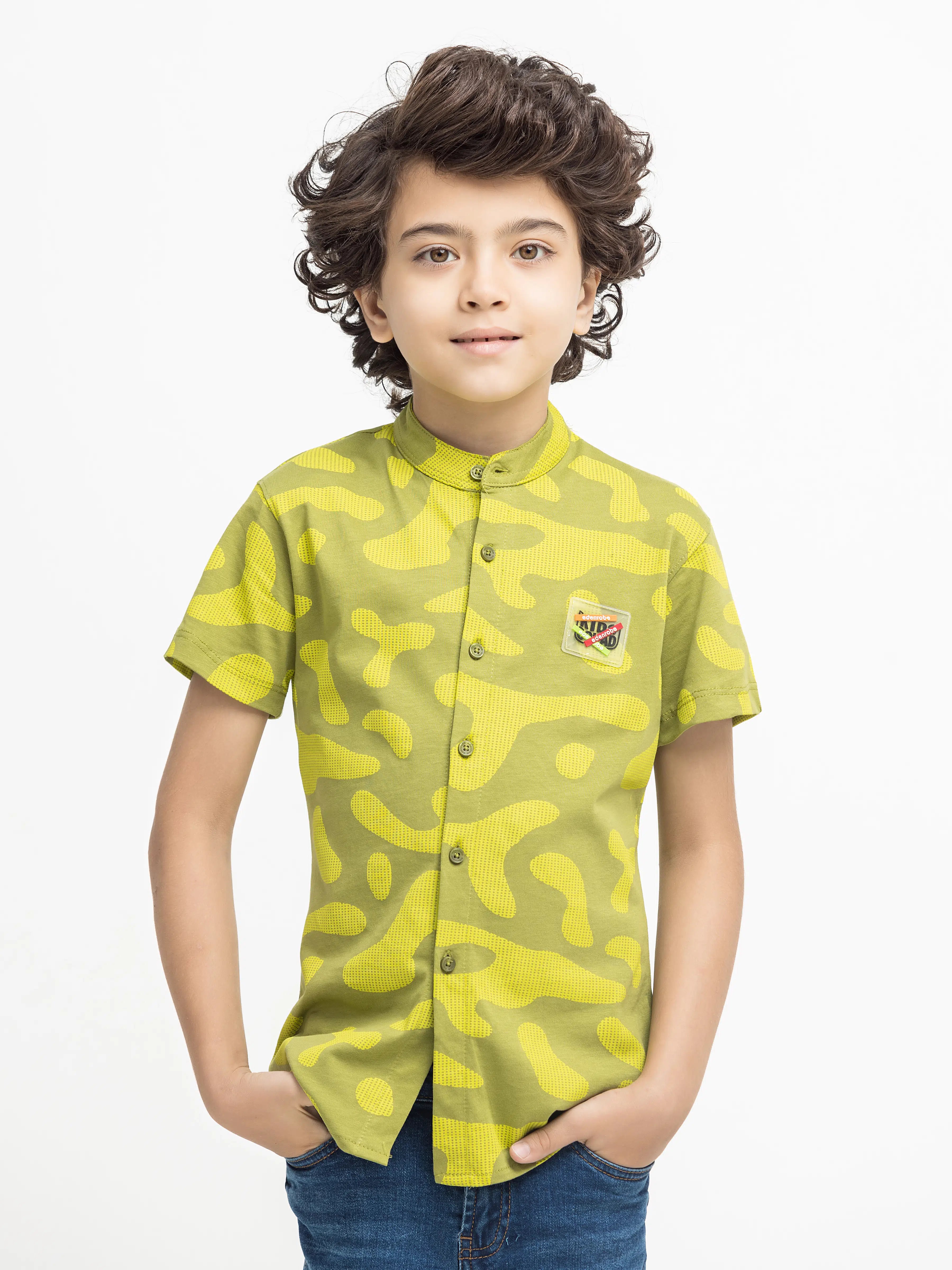 Boy's Olive Green Shirt - EBTS5-27631