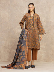 Unstitched Printed Khaddar Suit - EWU5M3-029-3P