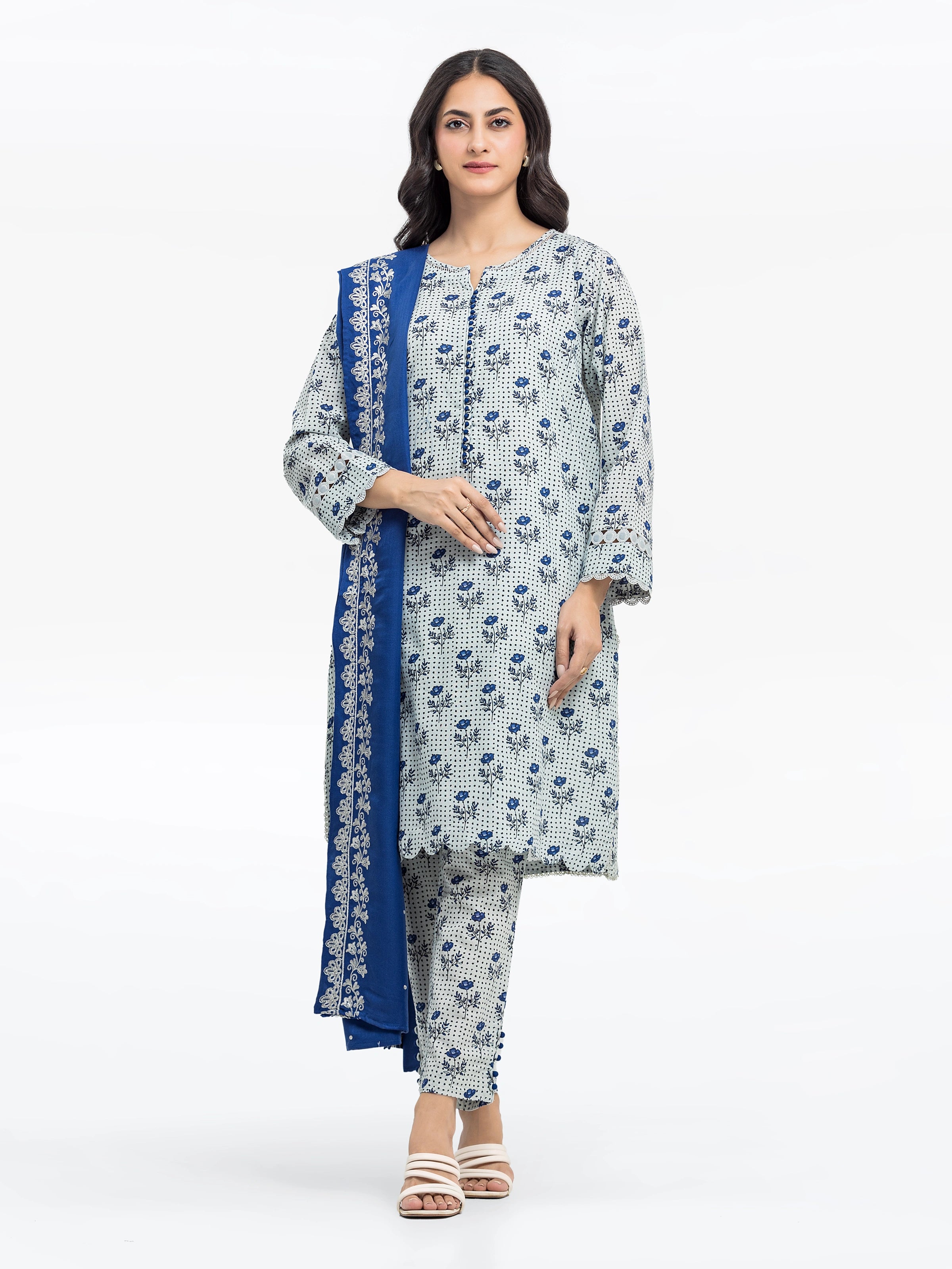 Pret 3Pc Printed Khaddar Suit - EWTKP24-81531-3P