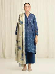 Unstitched  Printed Zari Lawn Suit - EWU6M6-055-3P