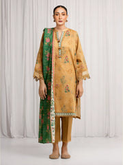 Unstitched Printed Zari Lawn Suit - EWU6M6-053-3P