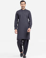 Men's Charcoal Grey Kurta Shalwar - EMTKST5-99516