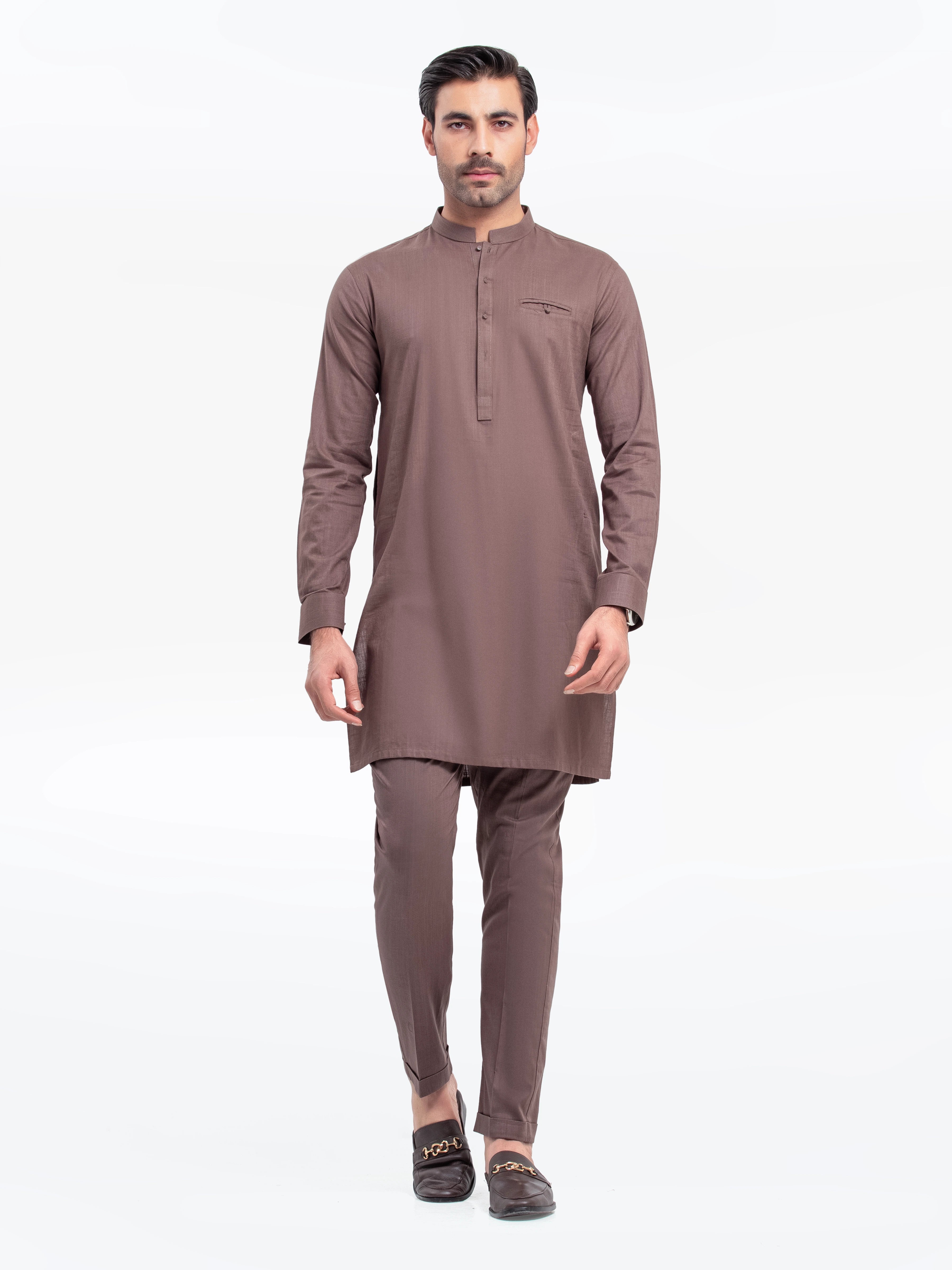 Men's Brown Kurta Pajama - EMTKPT25-049