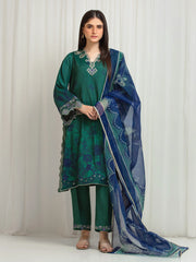 Unstitched Embroidered Raw Silk Suit - EWU6V16-33531-3P