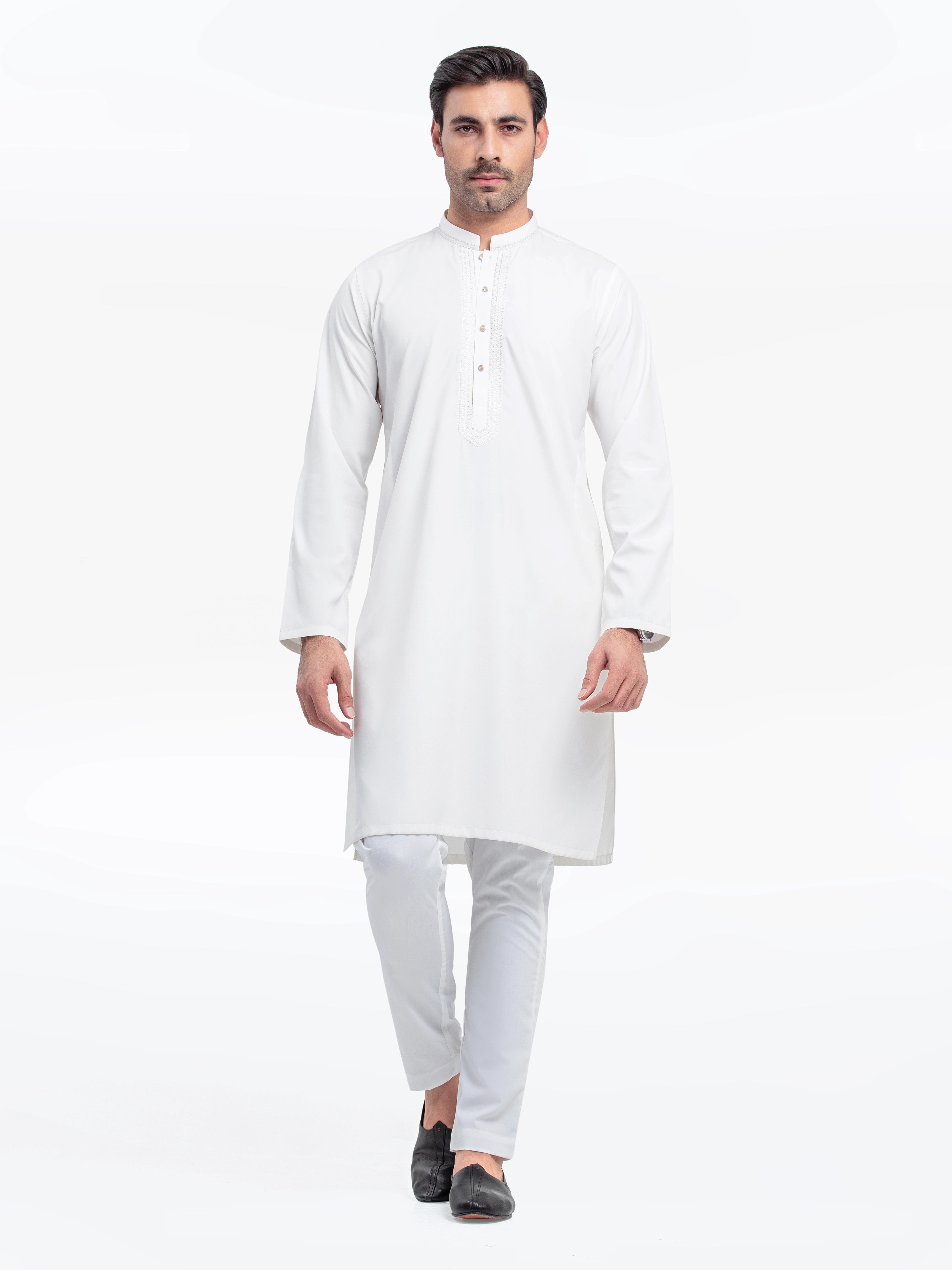 Men's Off White Kurta Pajama - EMTKPT25-052