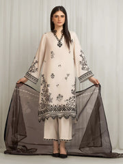 Unstitched Embroidered Raw Silk Suit - EWU6V16-33533-3P