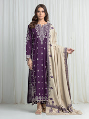 Embroidered Khaddar Suit - EWU6V11-34003-3P