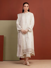 Unstitched Cream Embroidered Jacquard 3 Piece - EWU5V3-31156-3P