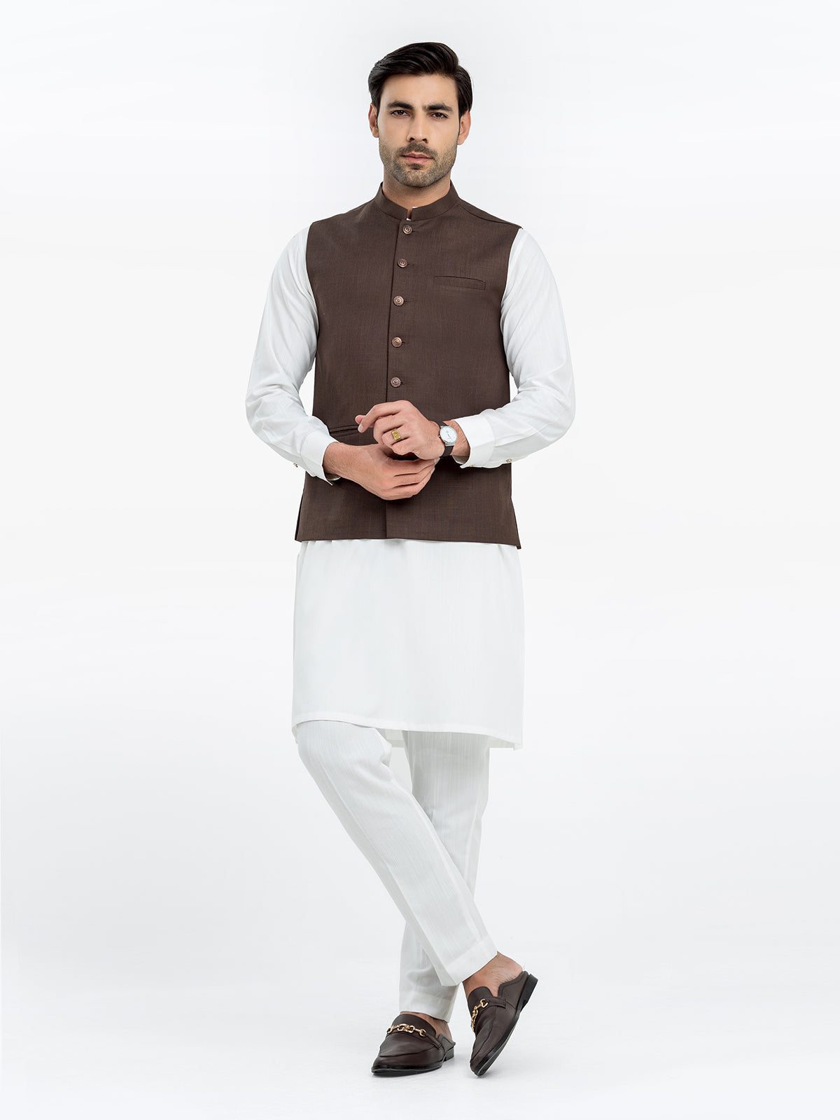 Men's Brown Waist Coat - EMTWCP24-35930