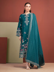 Unstitched Dark Turquoise Embroidered 3 Piece - EWU5V3-31155-3P