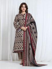 Printed Khaddar Suit - EWU6A3-37104-3P
