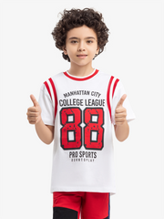 Boy's White & Red Co Ord Set - EBTCS5-009