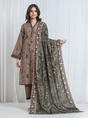Printed Khaddar Suit - EWU6A3-37101-3P