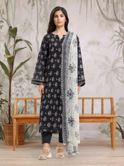 Unstitched Black Printed Khaddar 3 Piece - EWU5M2-199-3P