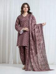 Printed Khaddar Suit - EWU6A3-37172-3P