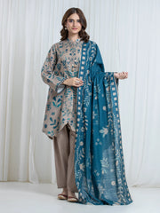 Printed Khaddar Suit - EWU6A3-37122-3P
