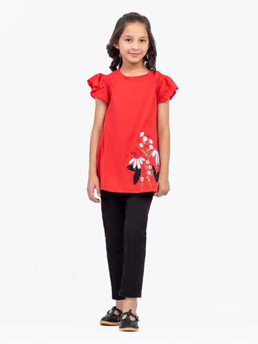 Girl's Red Frock - EGTFK24-003
