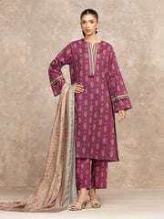 Unstitched Printed Khaddar Suit - EWU5M3-010-3P