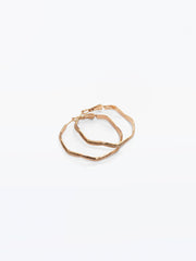 Textured Gold Hoops - EAWE5-030