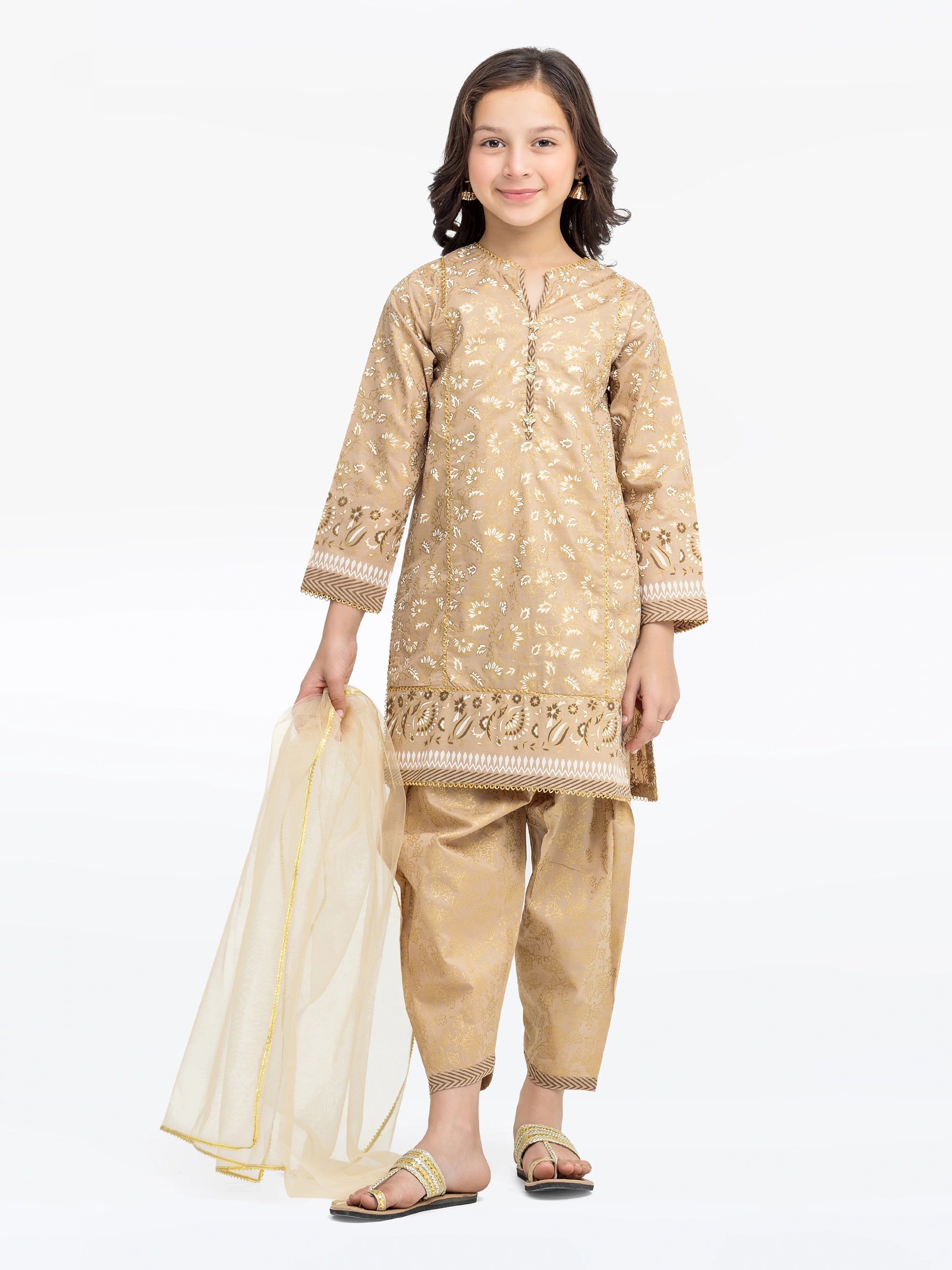 Girl's Beige Pret - EGTKP5-70795-3P