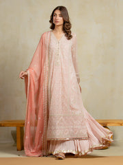 Unstitched Light Peach Embroidered Chiffon 3 Piece - EWU5V5-31302-3P
