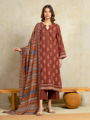 Unstitched Printed Zari Lawn Suit - EWU5M6-019-3P