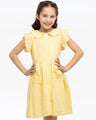 Girl's Yellow & White Frock - EGTF24S-200100