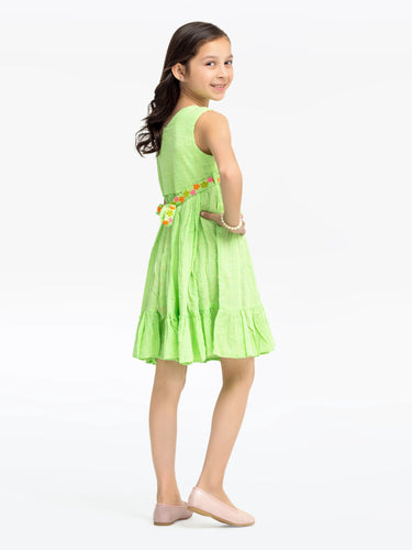 Girl's Light Green Frock - EGTF24S-200097