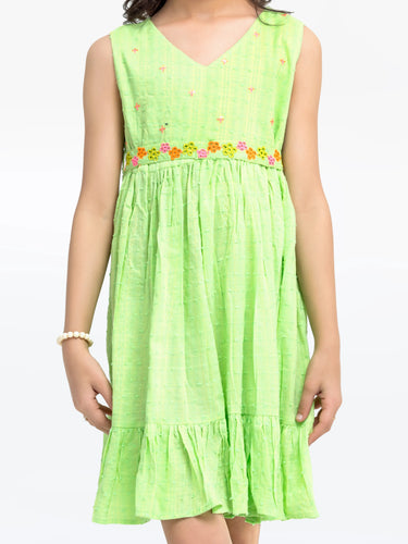 Girl's Light Green Frock - EGTF24S-200097