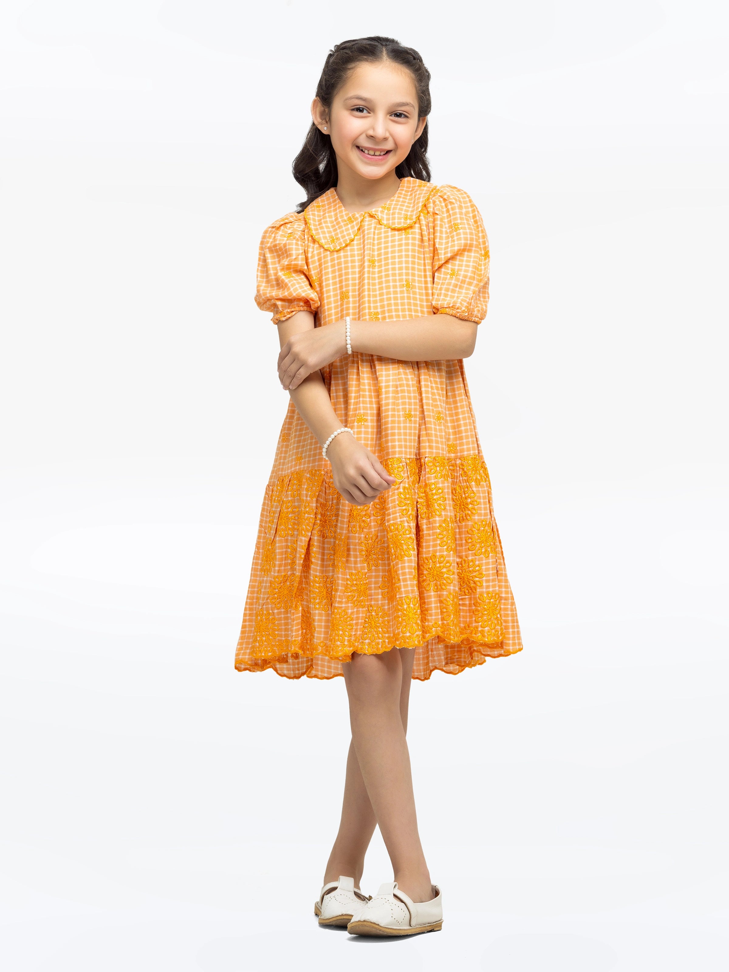 Girl's Orange Frock - EGTF24S-200096