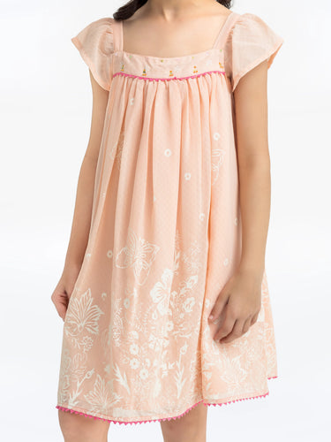 Girl's Peach Frock - EGTF24S-200089