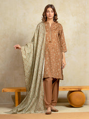 Unstitched Printed Khaddar Suit - EWU5A3-35908-3P