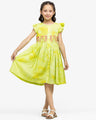 Girl's Parrot Green Frock - EGTF24S-200094