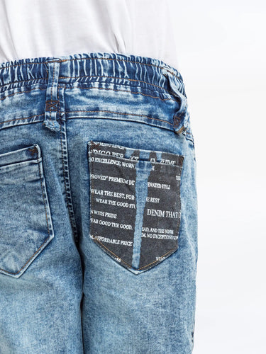 Boy's Olive Denim Pant - EBBDP5-028