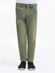 Boy's Green Denim Pant - EBBDP5-029