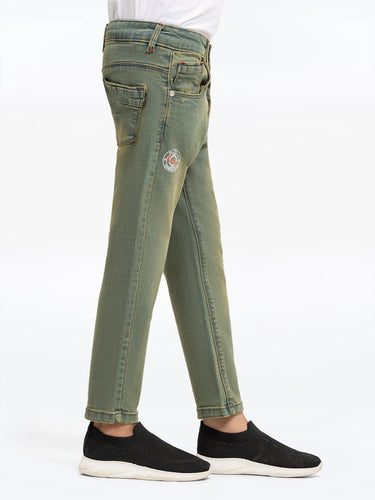 Boy's Green Denim Pant - EBBDP5-029