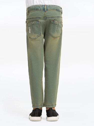 Boy's Green Denim Pant - EBBDP5-029