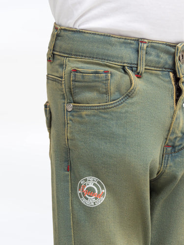 Boy's Green Denim Pant - EBBDP5-029