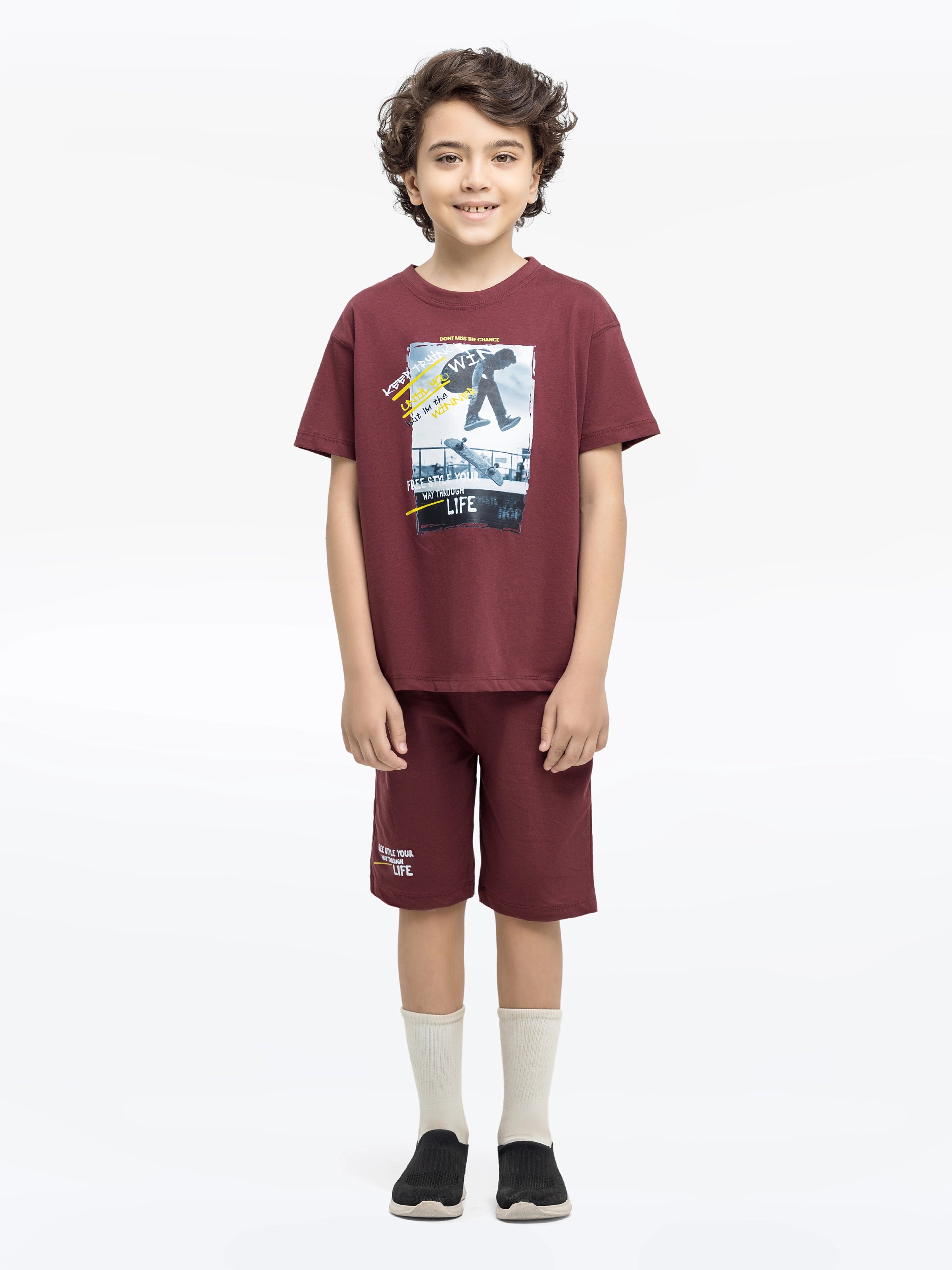 Boy's Maroon Co Ord Set - EBTCS24-027