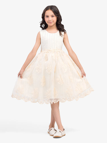 Girl's Cream Frock - EGTF24S-200083