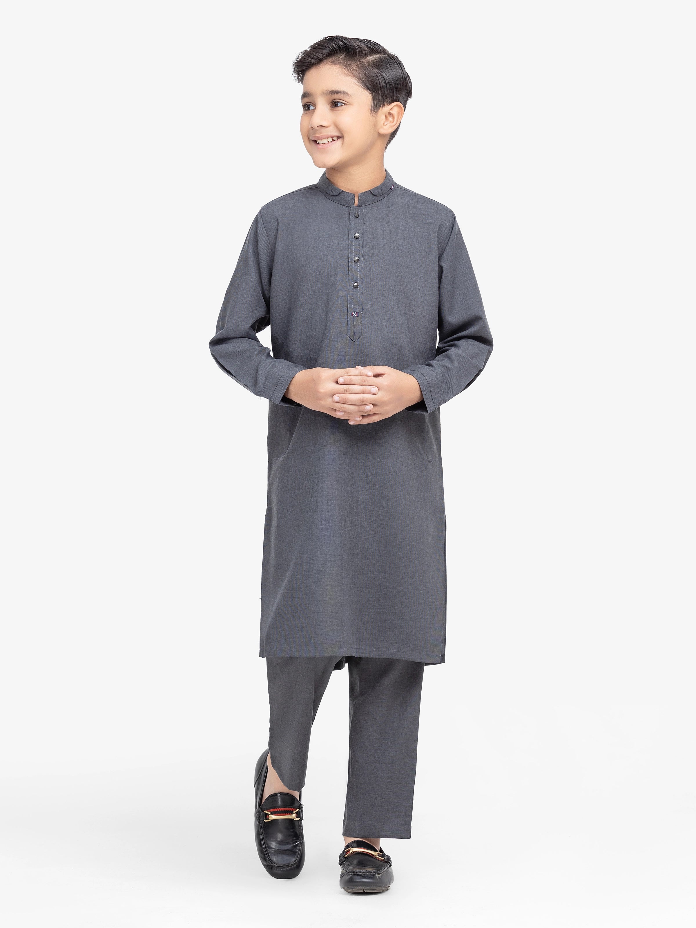 Boy's Dark Grey Kurta Pajama - EBTKP5-016