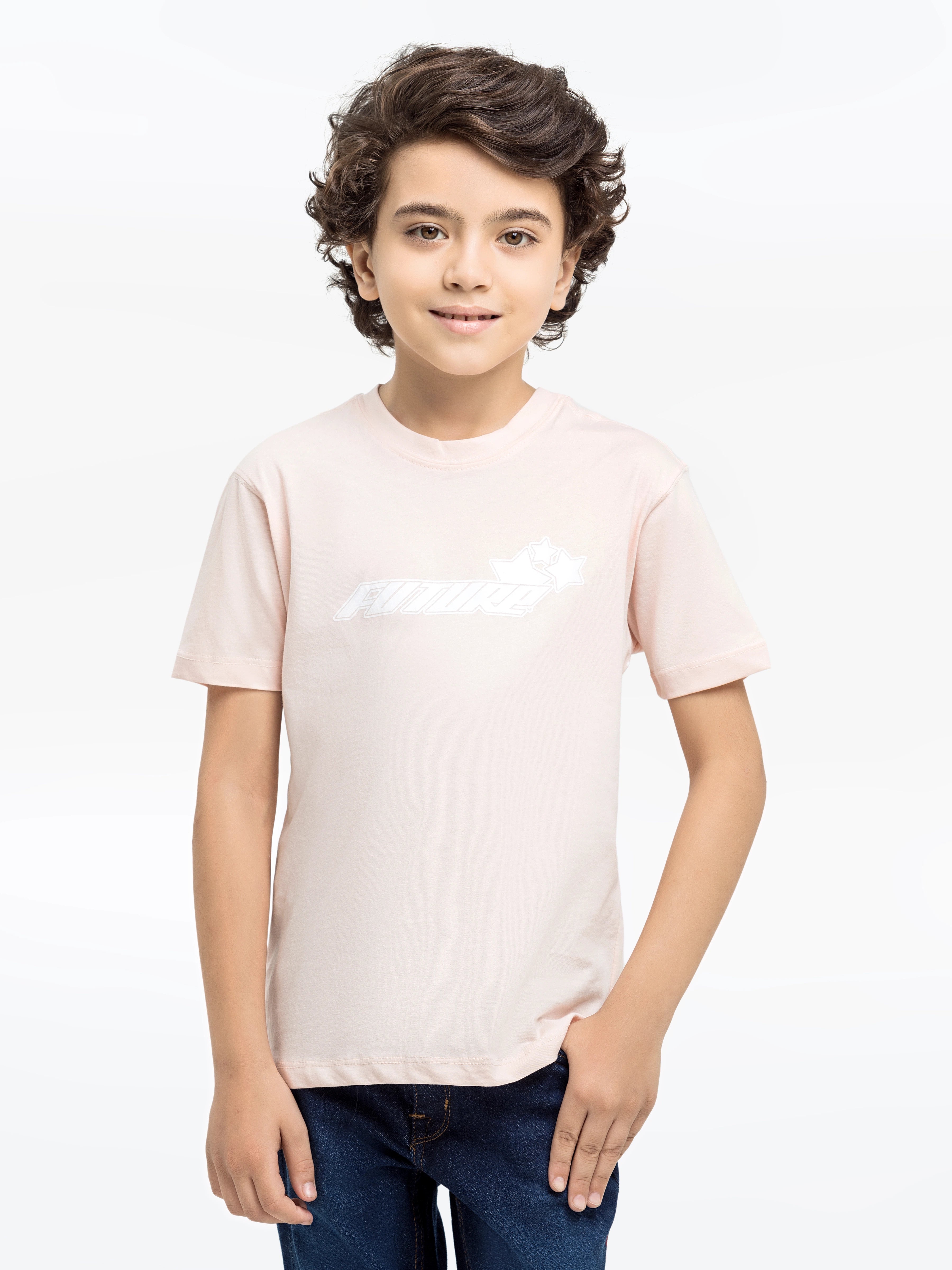 Boy's Light Peach T-Shirt - EBTTS24-077