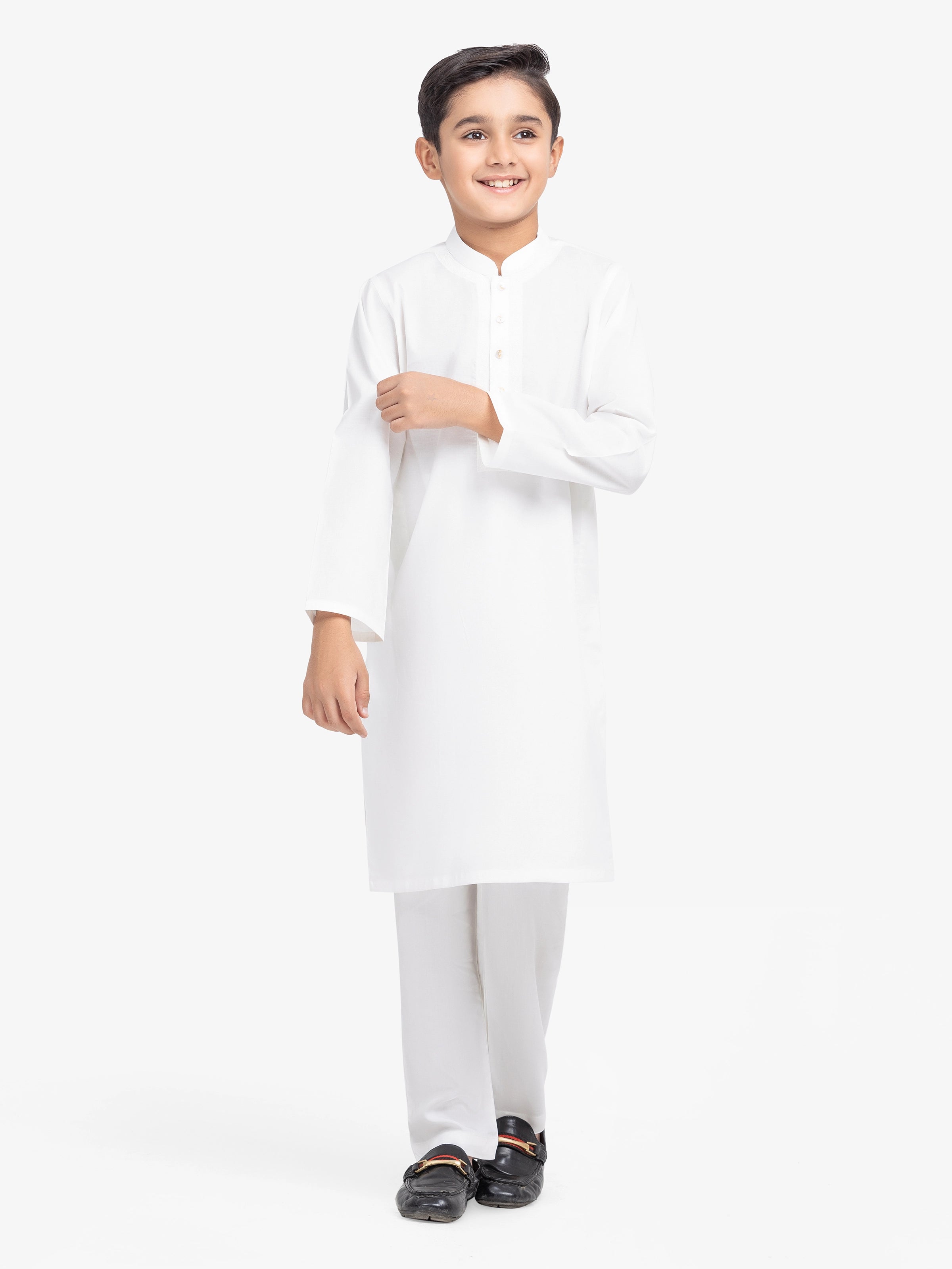 Boy's Off White Kurta - EBTK25-3992