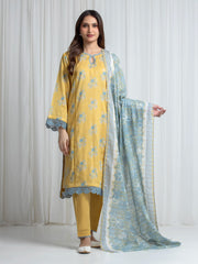 Printed Zari Lawn Suit - EWU6M6-088-3P
