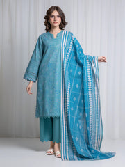 Printed Khaddar Suit - EWU6A3-37039-3P