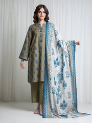 Printed Khaddar Suit - EWU6A3-37062-3P