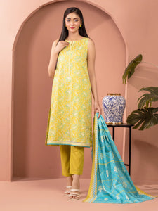 Unstitched Lime Printed Lawn 3 Piece - EWU5A1-35236-3P