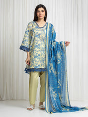 Printed Zari Lawn Suit - EWU6M6-063-3P