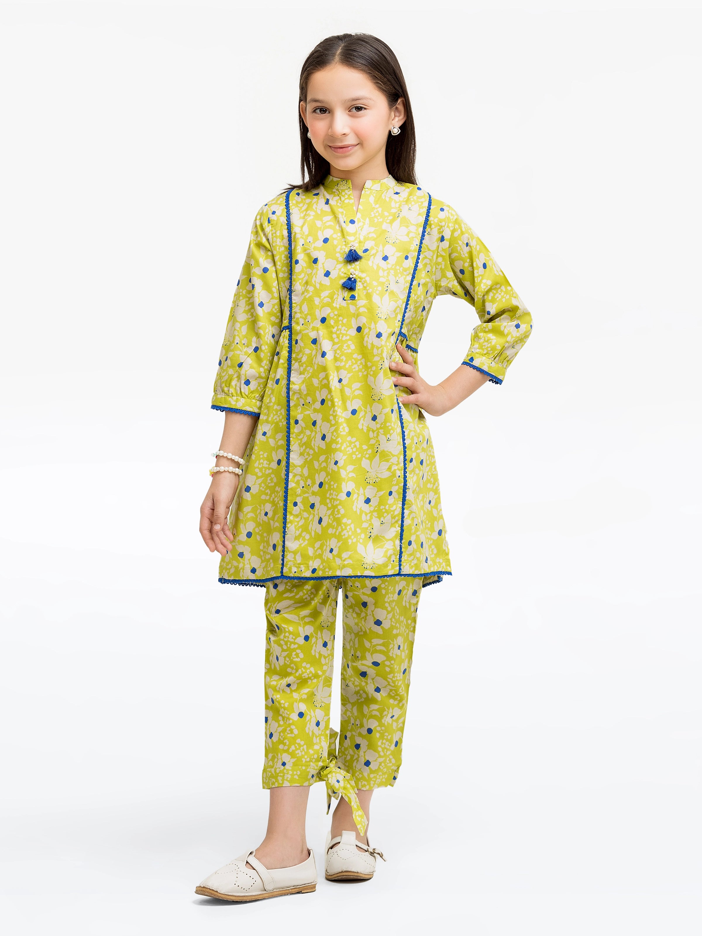 Girl's Parrot Green Co-ord Set - EGTKP5-70956ST