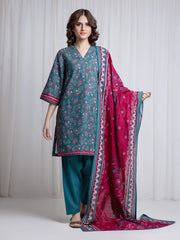 Printed Khaddar Suit - EWU6A3-37043-3P
